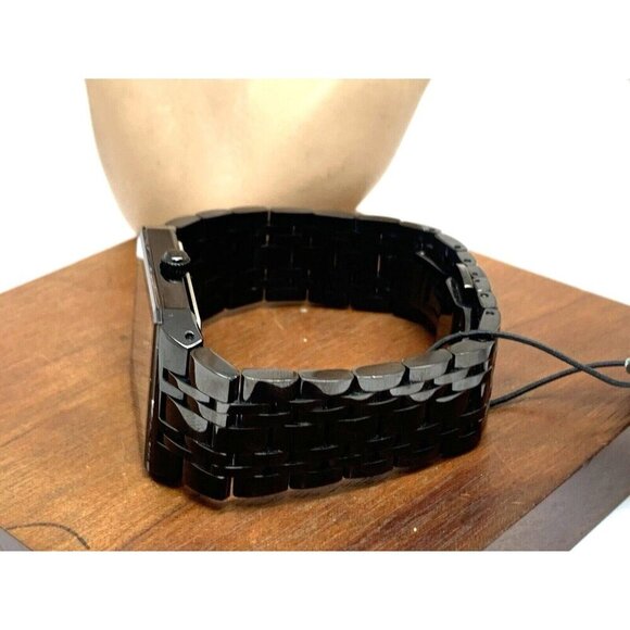 Bulova Men's Watch 98D164 Quartz Diamond Black Dial Steel Quartz CHIPPED CRYSTAL - Picture 10 of 15